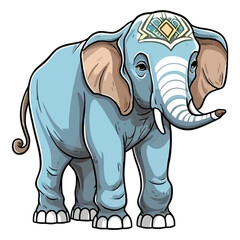 Obraz premium Sumatran Elephant's Sanctuary: Cute Elephant Brought to Life in a Vibrant 2D Illustration