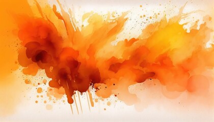 Abstract orange watercolor paint texture, ink art pattern backdrop
