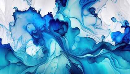 Abstract blue watercolor paint texture, ink art pattern backdrop
