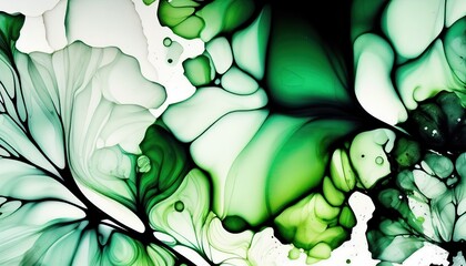 Abstract green watercolor paint texture, ink art pattern backdrop,  alcohol art 
