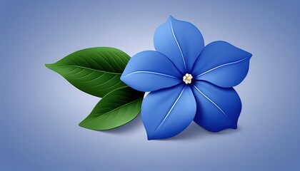 Simple minimalistic blue flower illustration on a plain colorful background