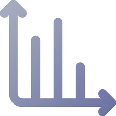 Infochart pixel perfect flat gradient color ui icon. Visualization of data analysis. Business growth. Simple filled pictogram. GUI, UX design for mobile application. Vector isolated RGB illustration