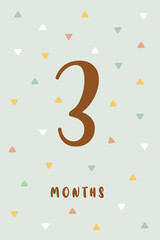 3 Months Baby Card Milestone