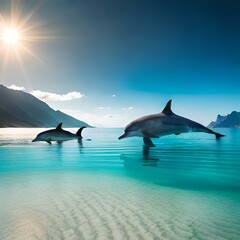 dolphins in the sea AI GENERATED