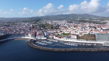 Naklejka premium Foto aérea drone Terceira Islas Azores , Portugal