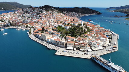 Obraz premium Foto isla griega dron IDRA