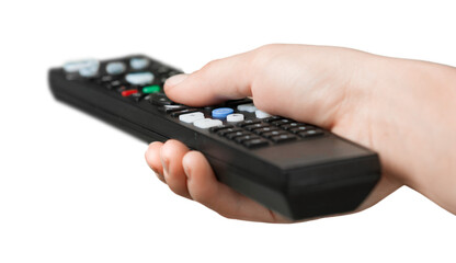 Hand Using a Remote Control