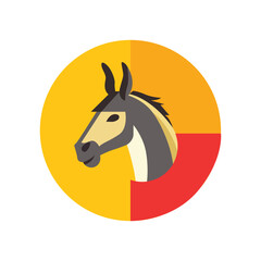 Donkey vector icon design. Farm symbol flat logo design. 