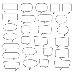 Fototapeta premium Speech bubble, speech balloon, chat bubble line art vector icon for apps and websites.