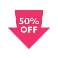 special offer 50 percent, sale label icon, 50 percent off discount