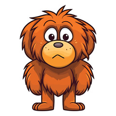 Obraz premium Enchanting Canopy Companion: Enchanting 2D Illustration of a Playful Sumatran Orangutan