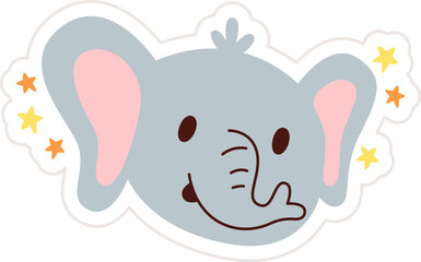 Elephant Face Sticker