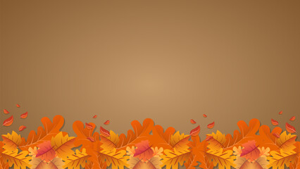 Fall Autumn Leaves Background with copy space