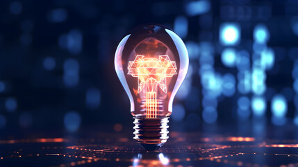 light bulb on dark background concept created with Generative AI