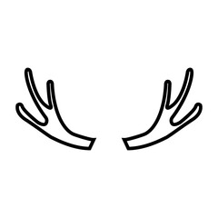 Obraz premium Animal horns line icon, logo vector