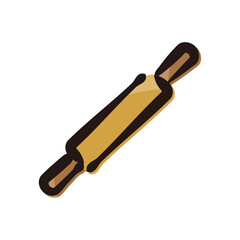 Rolling pin - Kitchen tool icon/illustration (Hand-drawn line, colored version)