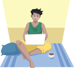 Illustration of office workers. employees. workspace.