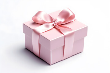 a pink gift box with a pink bow,  Generative AI