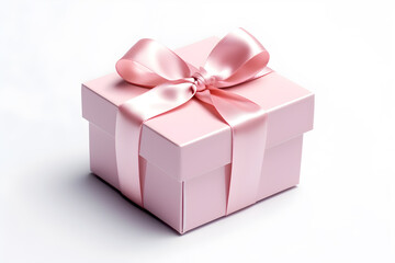 Obraz premium a pink gift box with a pink bow, Generative AI