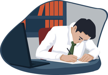 Illustration of office workers. employees. workspace.