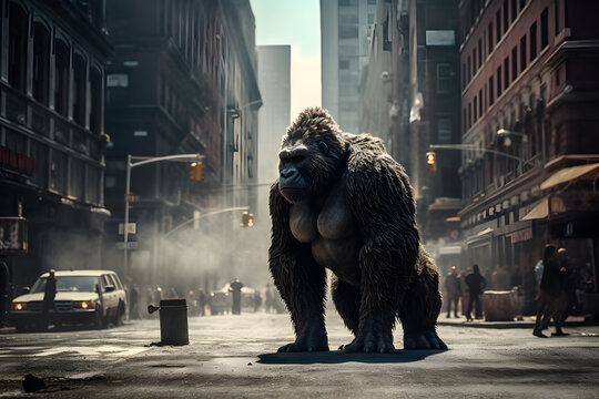 King Kong Unleashed in the Urban Jungle. Generative AI