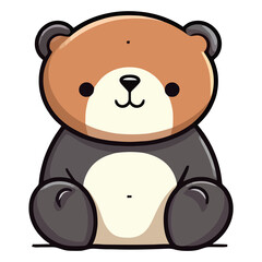 Fototapeta premium Curious Forest Prowler: Enthralling 2D Illustration Showcasing a Cute Sun Bear