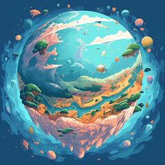 beautiful planet earth illustration