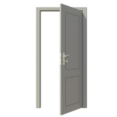 Open door isolated on transparent background. PNG. 