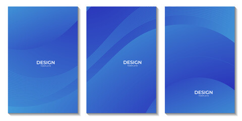 abstract flyers with blue wave gradient background