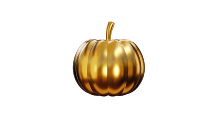 golden halloween pumpkin 3D rendering