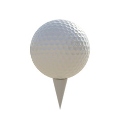 Golf ball on tee isolated on transparent background. PNG. 