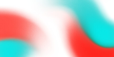 Abstract gradient hand-drawn artistic background design with grain texture. Red, light blue, aqua, teal, turquoise blurry colors on transparent background.