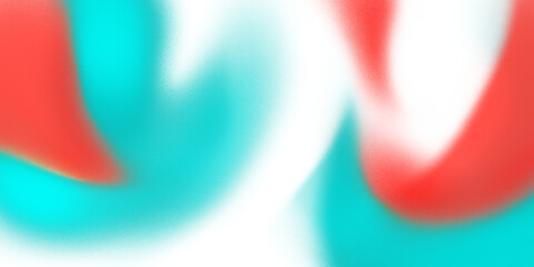 Abstract gradient hand-drawn artistic background design with grain texture. Red, light blue, aqua, teal, turquoise blurry colors on transparent background.