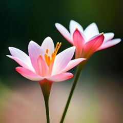 Pink rain lily flower