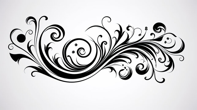 SVG style curly flourishes and adornments. sharp focus, no background