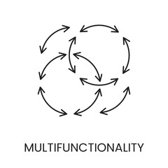 Icon depicting multifunctionality in vector line style