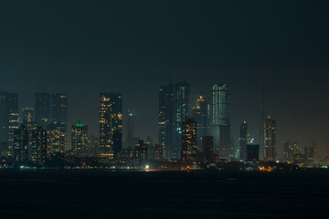 Fototapeta na wymiar A shot of Mumbai skyline at night