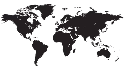Foto op Plexiglas map of world on transparent background, vector 10 eps. © Cali6ro