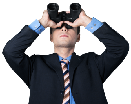 Businessman Using Binoculars