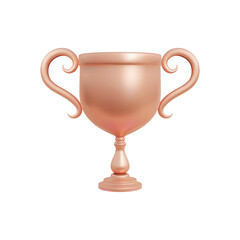 3d Cup Prize Award Concept Cartoon Style Symbol of Achievement and Victory Isolated on a White Background. Vector illustration