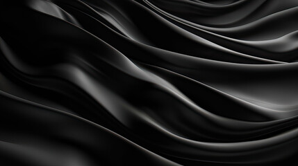 Obraz premium Schön drapierter schwarzer Satin-Stoff.