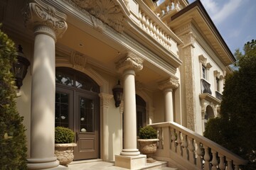 Fototapeta premium architectural detail and color on exterior of luxury home, created with generative ai