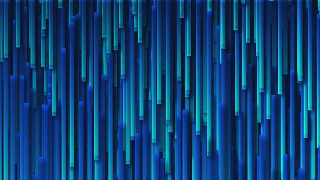 4K animation of a rectangle falling down. Blue rectangle pattern