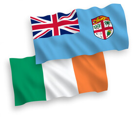 Flags of Ireland and Republic of Fiji on a white background