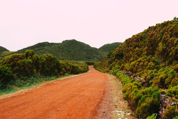 Red road in Terceira island, azores