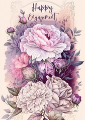 Engagement Floral Postcard Design A5 Created with Generative AI Tools