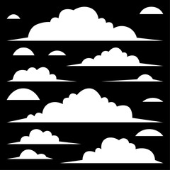 Vector Collection Set of Cloud Silhouettes	
