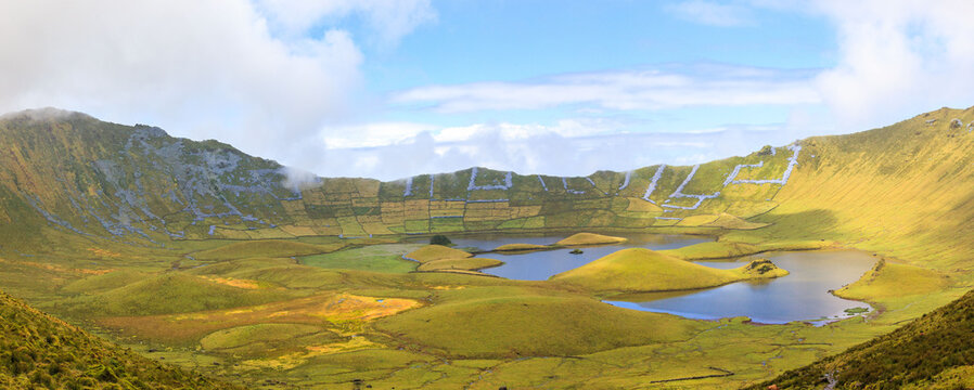 Crater in Corvo island, Azores