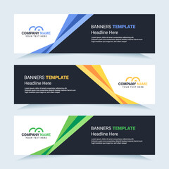 Vector modern set of colorful abstract banners. For card and banner needs. Vector Illustration	