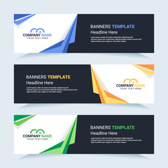 Vector modern set of colorful abstract banners. For card and banner needs. Vector Illustration	
